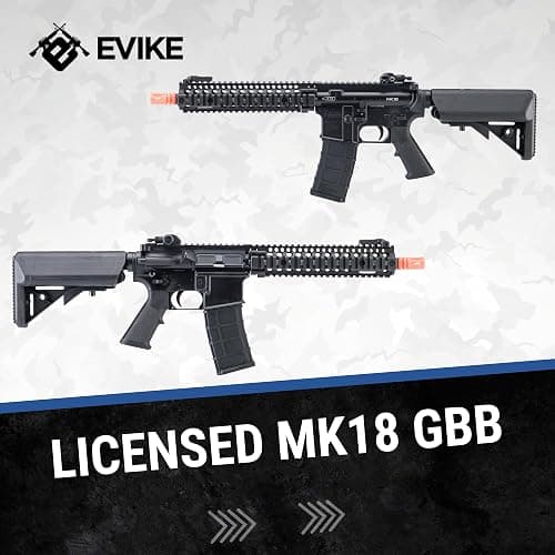 Evike Airsoft - 6mmProShop Daniel Defense Licensed MK18 Gas Blowback Airsoft Rifle by Golden Eagle (Color: Black) thumbnail 6