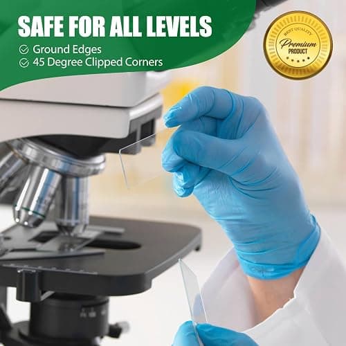 ZEEGOO Microscope Slides, Pre-Cleaned Ultra-Clear Blank Microscope Slides and Covers – 50 Slides, 100 Coverslips, 45° Ground Edged Optical Glass Slides for Microscope, Perfect for Classroom & Lab Use thumbnail 3