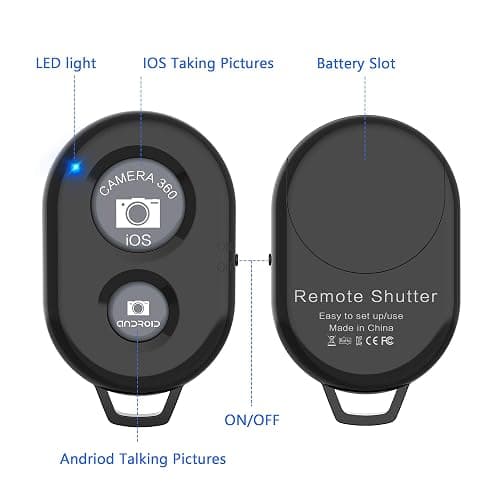 Wireless Camera Remote Shutter for Smartphones (2 Pack), zttopo Wireless Phone Camera Remote Control Compatible with iPhone/Android Cell Phone - Create Amazing Photos and Selfies, Wrist Strap Included thumbnail 3