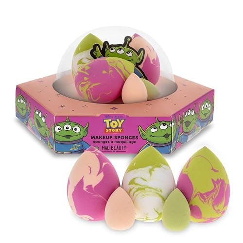 Disney Pixar Toy Story Makeup Sponges | Officially Licensed | 5 Piece Makeup Sponge Set | 3 Large & 2 Mini | Blending Sponge | UFO Gift Box | Mad Beauty - Image 1