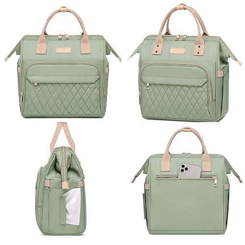 AIJIEKE Lunch Bag for Women, Leakproof & Insulated Work Lunch Box Tote, Reusable Adult Cooler Bag with Water Bottle Side Pocket & Removable Shoulder Strap, Green thumbnail 8