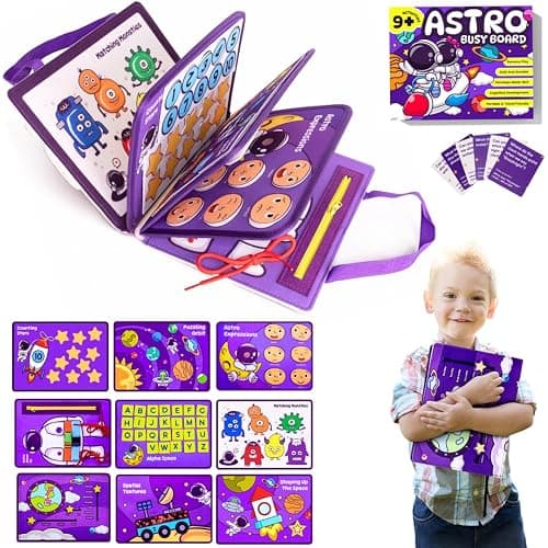 Busy Board for Toddlers 2–4 | Montessori Busy Book for Ages 3–5 | Alphabet, Numbers, Colors & Time Learning Toy | Educational Gift for Boys & Girls - Ideal Stocking Stuffer & Secret Santa Gift - Image 1