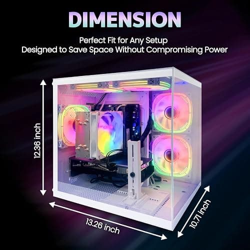 suevery Pre Built Gaming PC Ryzen 5 5500 3.6GHz,(6Core 12Threads Up to 4.2G),Radeon RX6500XT 4G,DDR4 16G Nvme 512G SSD,WiFi 6 Tower Desktop Computer for Home and Office thumbnail 7