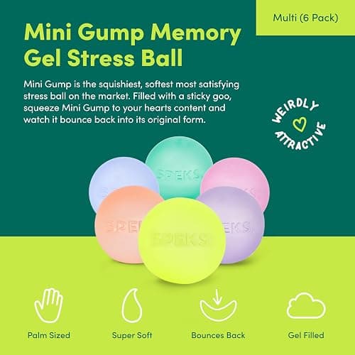 Speks Mini Gump Stress Balls | Ultra Soft Squishy Fidget Toy for Adults & Teens | Stress Relief & Desk Toy | Prism thumbnail 2