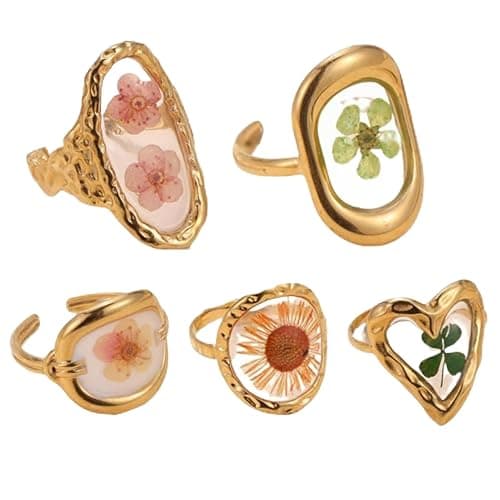 Floral Adjustable Rings - Image 1
