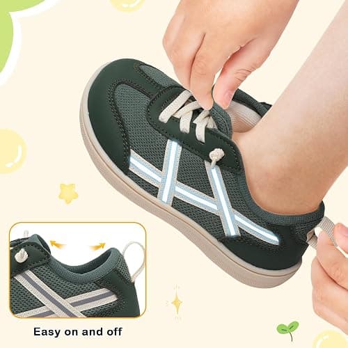 LeIsfIt Toddler Shoes Boys Girls Wide Barefoot Shoes Kids Slip on Casual Sneakers Breathable Non-Slip Sneakers for Walking Play School Tennis thumbnail 4