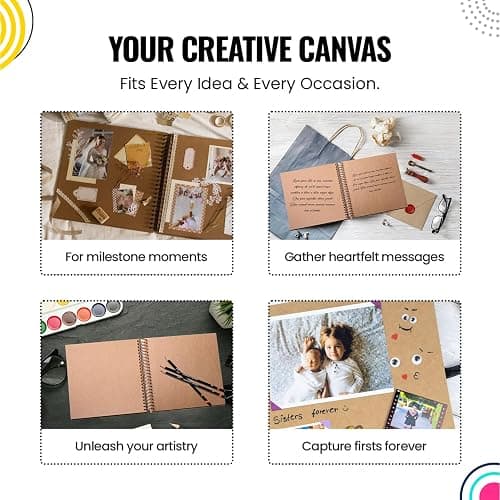 Modern Shop Scrapbook Album | Extra Thick Kraft Paper with Hardcover - 12 x 12 250 gsm, 50 sheet thumbnail 4