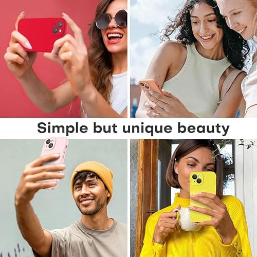LOVE 3000 Designed for iPhone 14 Case, Premium Silicone with [Soft Anti-Scratch Microfiber Lining] Shockproof Protective Phone Case for Men Women Girls 6.1", Chalk Pink thumbnail 2