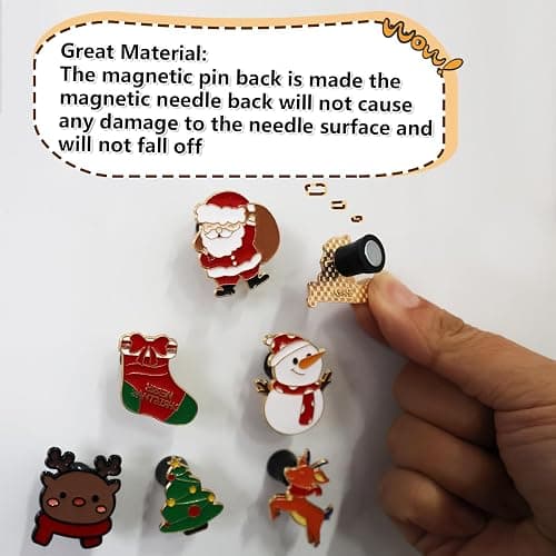 15 Magnetic Pin Backs for Enamel Pins (Black), Converts Pins into Refrigerator Magnets & Put Your Pins on Fridge for Seasonal Decorations and Gifts, Enamel Pins Not Included thumbnail 5