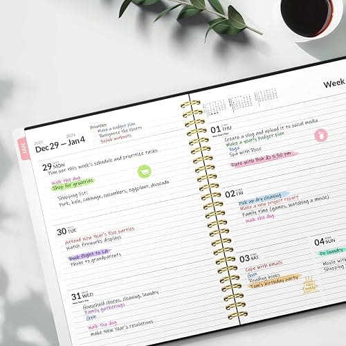 2026 Planner, Forvencer Calendar Planner Weekly and Monthly (Jan 2026-Dec 2026), 8.5" X 11", Agenda Book, Daily Journal Notebook with Tabs, Flexible Cover, Home School Organizer, A4, Pink thumbnail 7
