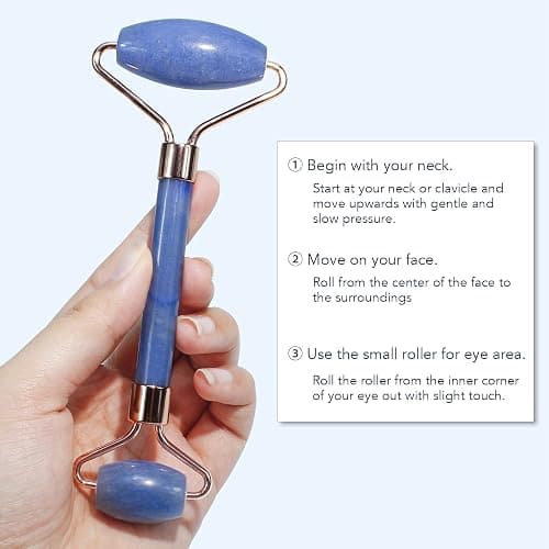 BAIMEI IcyMe Jade Face Roller & Gua Sha, Facial Beauty Roller Skin Care Tools, Self Care Gift for Men Women, Massager for Face, Eyes, Neck, Relieve Fine Lines and Wrinkles - Blue thumbnail 8