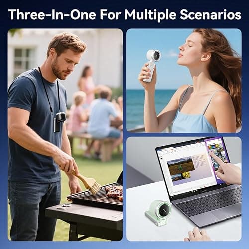 Azdedut Portable Fan, Mini Fan, Handheld Turbo Fan, Portable Rechargeable Fan, 5-Speed, LED Display thumbnail 6