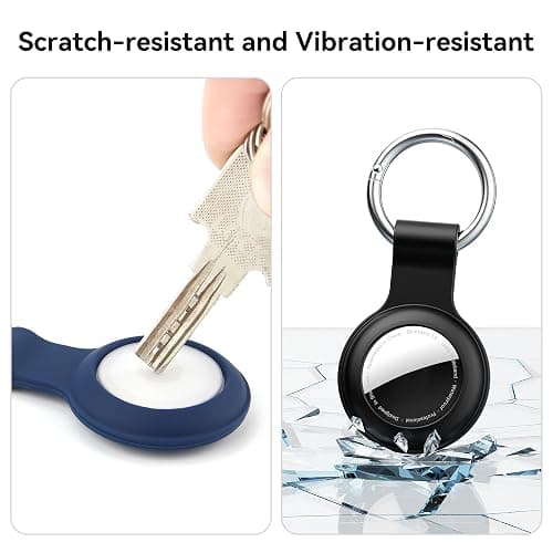 IPX8 Waterproof for AirTag Holder,4-Pack Silicone case for Apple Air Tag Keyring for Keys, Bags, Luggage, Pet Collars,Anti-Lost and Scratch-Resistant Design for Apple Air Tags thumbnail 4