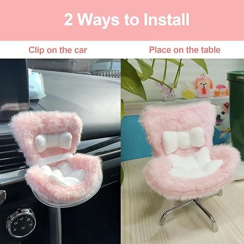 Ezcora Doll Car Seat with Soft Furry Cushion for 10-17cm Dolls, Clips onto Car Air Vent, Includes Seat Leg for Desktop Display - Blue thumbnail 3