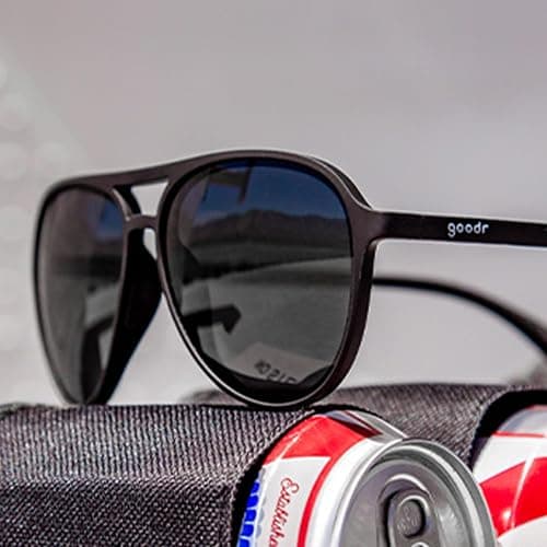 goodr Operation: Blackout Polarized Aviator Sunglasses for Men & Women, Large Sized (Mach G), Black Solid Frame with Black Non-Reflective Glare Reducing Lenses, UV400 Protection, No Slip, No Bounce thumbnail 5
