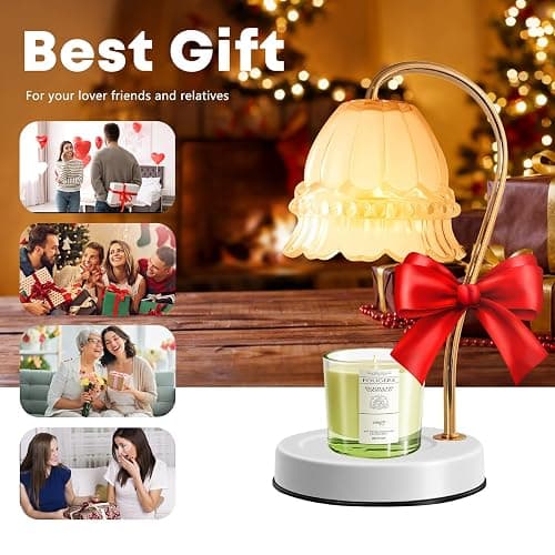 GEEZO Fragrance Candle Warmer Lamp，Electric Candle Warmer with Timer & Dimmer，Mom Christmas Birthday Gifts for Women, House Warming Gifts New Home Bedroom Decor thumbnail 6
