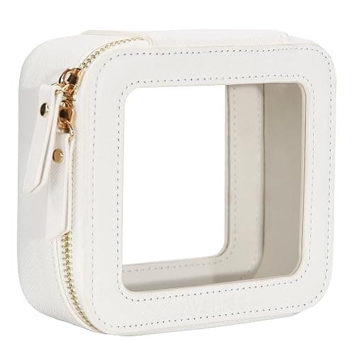 Aveniee Clear Makeup Bag Small, Mini Travel Toiletry Bag Cosmetic Bags Organizer, TSA Approved Clear Makeup Case Pouch with Zipper, Car Essentials for Women Men,White thumbnail 7