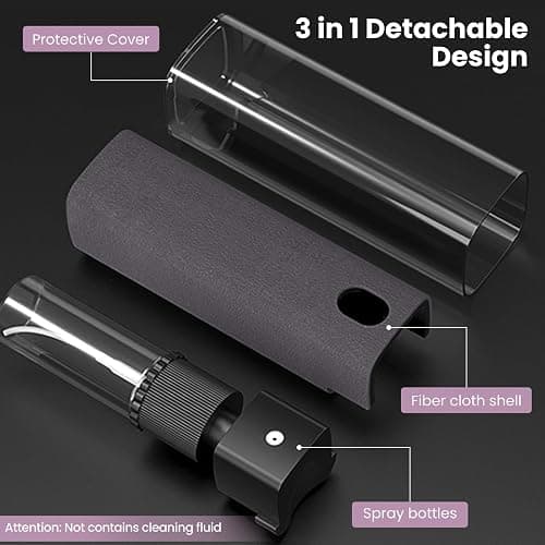 ZERNBER Screen Cleaner, Touch Screen Mist Cleaner, Cell Phone, Laptop and Tablet Screen, 3-in-1 Spray and Microfiber Cloth, Refillable with Water, Alcohol, Sanitizer (Pink -0.35oz) thumbnail 3