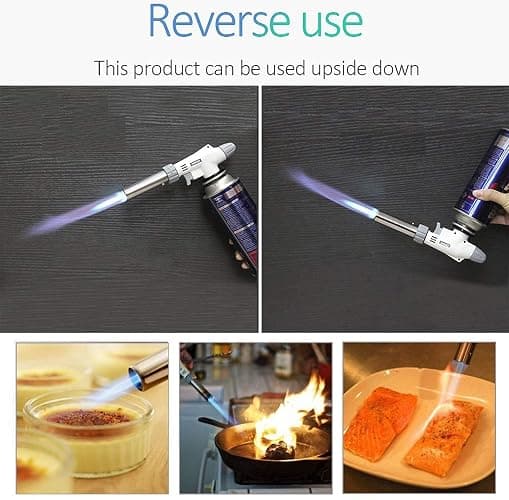 FunOwlet Butane Torch, Reverse Use Culinary Kitchen Blow Lighter with Adjustable Flame, Butane Fuel Not Included, Ideal for Chef Cooking, Creme, Brulee, BBQ, Baking, Jewelry thumbnail 6