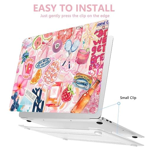AKIT Pattern Case for MacBook Pro 13 inch M2 M1 2022-2016, SumPink Pattern | Unique Funny Printed, Hard Shell Protector, Scratch Resistant, Lightweight, Easy Snap-On Installation, Home, Offcie, School thumbnail 4