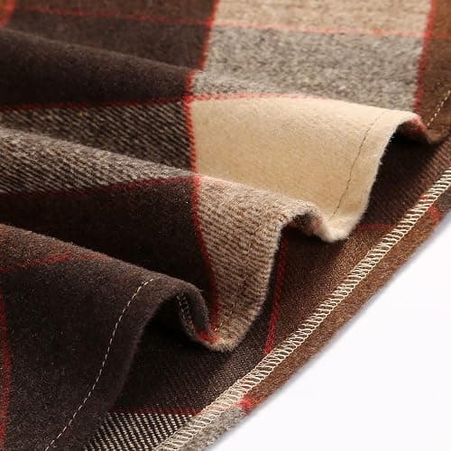 IDEALSANXUN Womens Plaid Wool Skirts Elastic Waist A-Line Pleated Tartan Long Skirts thumbnail 5