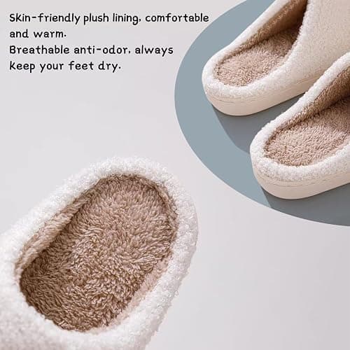 Jugsar Smile Face Slippers for Women Happy Face Slippers Retro Soft Plush Warm Slip-on Slippers, Cozy Indoor Outdoor Slippers thumbnail 5