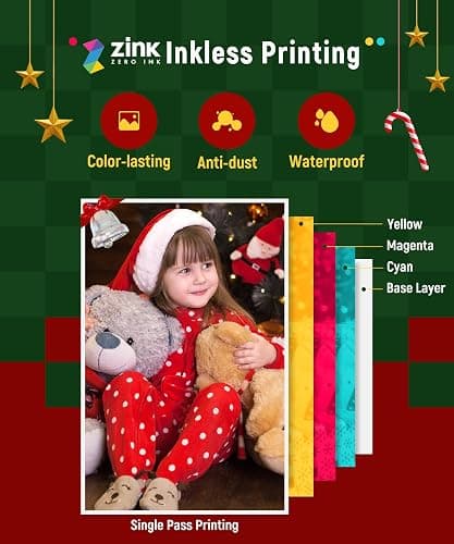Liene Photo Printer, 2x3 Mini Instant Portable Color Mono Picture Printer w/ 50 Zink Adhesive Paper, Bluetooth 5.0, Compatible w/iOS & Android, Small Photo Maker for iPhone, Smartphones, Pink thumbnail 7