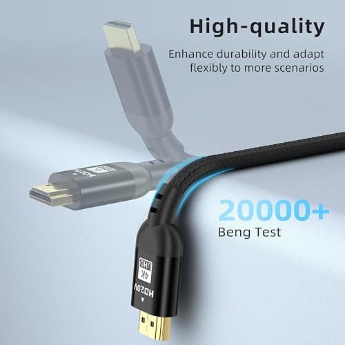 Diyanisly 4K Long Hdmi Cable 85FT Ultra High Speed HDMI 2.0 Cable, Support 4K@60Hz, 3D ARC, Ethernet Audio Video Return HDMI Cord for UHD Xbox PS4/PS5 Roku TV Monitor Laptop PC (Braided, Black) thumbnail 2