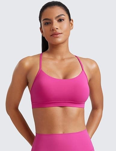 CRZ YOGA Butterluxe Y Back Sports Bras for Women - Padded Racerback Low Impact Spaghetti Thin Strap Workout Yoga Top thumbnail 2