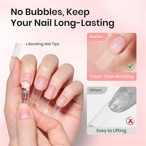 Beetles Tipex Nail Glue Gel 2 Pcs 20g, Super Strong Hands-Free Solid Nail Glue for Tipex Instant Apex Nail Tips, Professional Beginner-Friendly, U V Light Required thumbnail 6