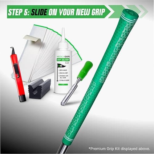 Wedge Guys Golf Grip Kits for Regripping Golf Clubs - Professional Quality - Options Include Hook Blade, 15 or 30 Tape Strips, 5 or 8 oz Solvent, Grip Tape Remover, Bench Vise & Rubber Clamp thumbnail 6