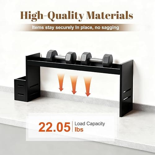 BESLCEID 31-inch bamboo stove rack for above the hob, kitchen bamboo spice rack, supports up to 50 pounds. Bamboo stove rack for storing spices and kitchen utensils. (Black) thumbnail 7
