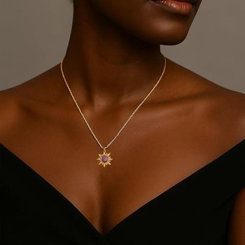 Rapunz Sun Necklace for Women Tangled Necklace Sun Necklaces Opal Pendant Neckalces Healing Crystal Necklaces Christmas Trendy Jewelry thumbnail 2