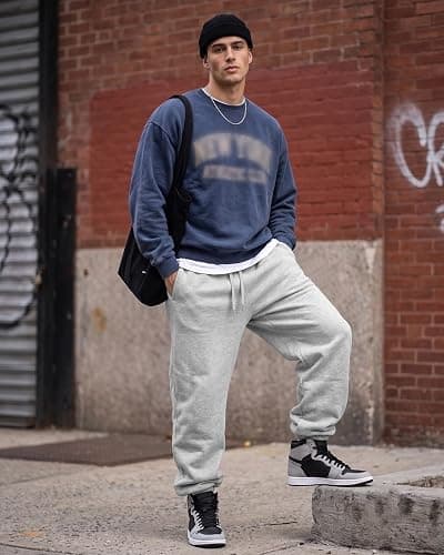 A WATERWANG Men's Sweatpants Casual Cotton Tapered Joggers Athletic Sweat Pants for Men Workout Running with Pockets thumbnail 3