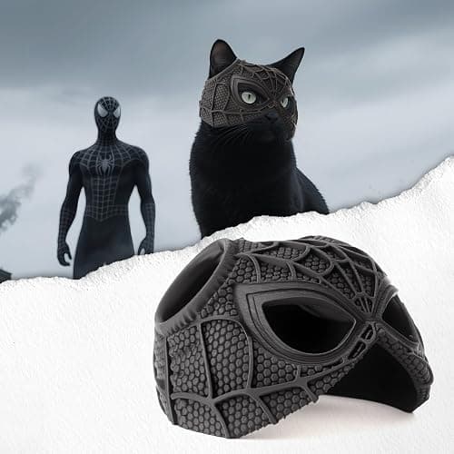 Yipintang Cat Bat Mask Halloween Costumes Accessories for Cats, Cat Bat Cosplay Apparel (Medium, Black Spider) - Image 1