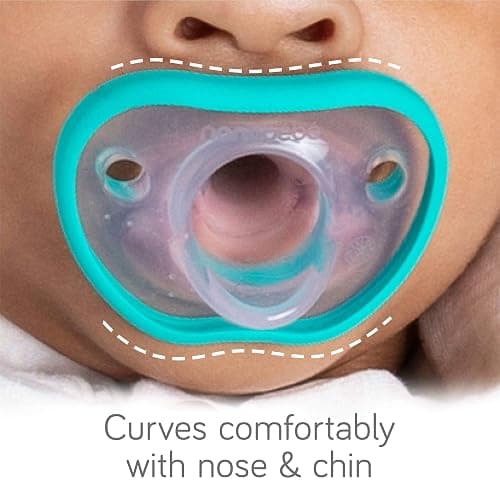 Nanobebe Baby Pacifiers 0-3 Month - Orthodontic, Curves Comfortably with Face Contour, Award Winning for Breastfeeding Babies, 100% Silicone, Perfect Baby Registry Gift 2pk,Grey thumbnail 5
