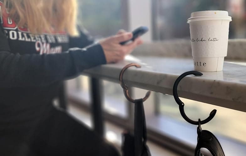 Clipa Bag Hanger - The Ring That Opens Into a Hook, Closes Automatically | Hangs Almost Anywhere in Just 1/2" of Space | Holds 33 lbs Yet Weighs Only 1.6 oz | 8 Styles | 3 yr Warranty thumbnail 6