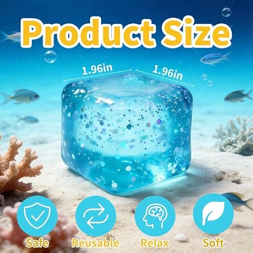 Stress Balls Fidget Toys, Stress Cube Slow Rising, Square Shape Squeeze Toys for Adults, Classroom Prizes, Christmas, Party Favors, Stocking Stuffers thumbnail 3