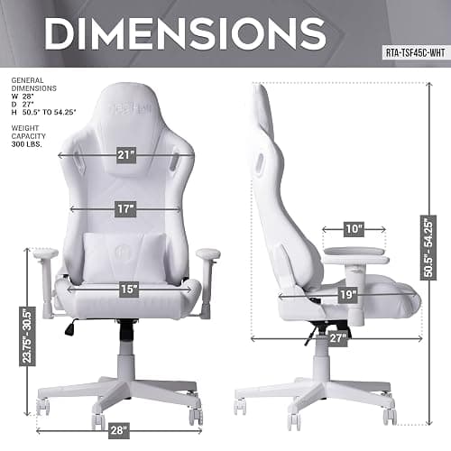 Techni Sport White Velvet Gaming Chair thumbnail 3