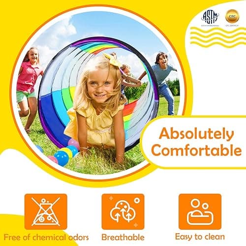 Kids Play Tunnel Tent for Toddlers, Colorful Pop Up Crawl Tunnel Toy for Baby or Pet with Breathable Mesh, Collapsible Gift for Boy and Girl Play Tunnel Indoor and Outdoor Game thumbnail 3