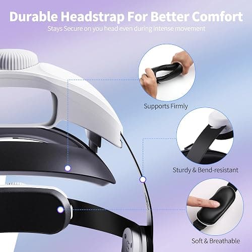 Noiposi Head Strap for Meta Quest 3s/3/Quest 2,Adjustable Knob Elite Strap Replacement,VR Headset Accessories Strap Enhanced Support&Comfort& Extend Playtime(Battery sold separately) thumbnail 4