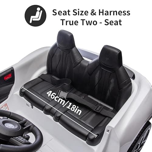 24V Maserati Licensed 2-Seater Kids Electric Ride-On Car, Dual-Speed Modes, Adjustable Seat Belts, Music & Bluetooth, 4 Motors for Powerful Performance, Ideal Gift for Ages 4-8 (White) thumbnail 6