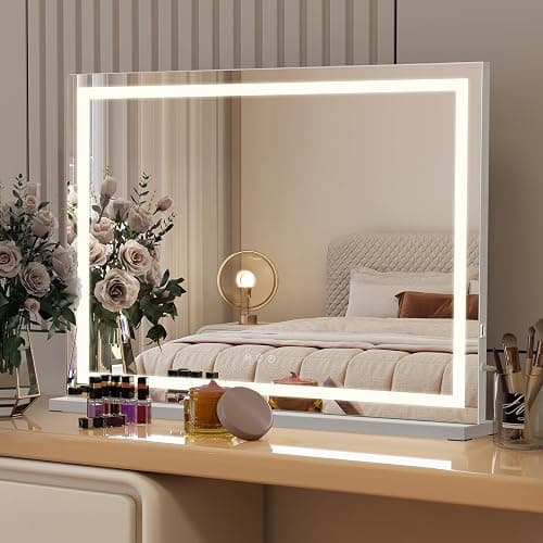 YOURLITE Vanity Mirror with Lights,32’’ x 22’’ Hollywood Mirror with LED Lights, 3 Colors Modes & Adjustable Brightness, Makeup Mirrors Vanity Mirror 10x Spot Mirror, USB Charging Port thumbnail 8