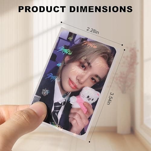 Skz's Photocards Sleeves Stray Photo Cards Albums Holographic Clear Protector for Stay Fans Gifts,100 Sleeves per Pack (58x89mm) thumbnail 3
