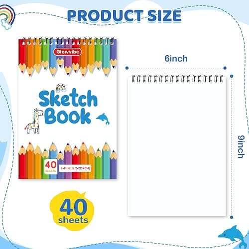 6" x 9" Sketch Book, 24-Pack 40 Sheets Drawing Paper Pad for Kids Coloring, Writing or Painting, Kid Drawing Pad & Art Supplies, Sketch pad Kids Ages 3+ (6" x 9"(Pack of 24)) thumbnail 2
