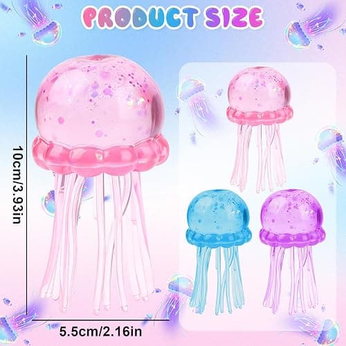 Jellyfish Squishy, Jellyfish Design Squeeze Stress Ball, Sensory Toy with a Super Solid Squish for Adult,Squeeze Toys for Anxiety and Stress Relief, Party Gifts (DarkRed) thumbnail 2