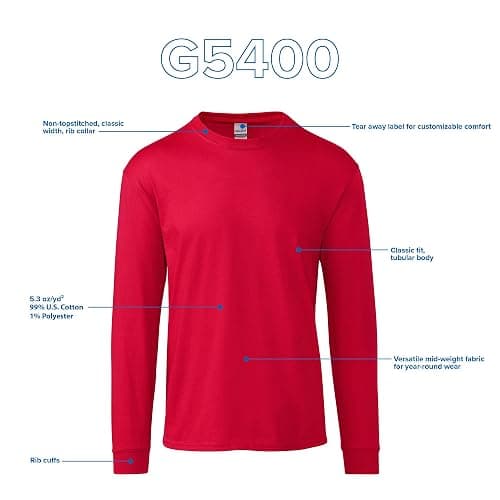 Gildan Adult Heavy Cotton Long Sleeve T-Shirt, Style G5400, 2-Pack thumbnail 6