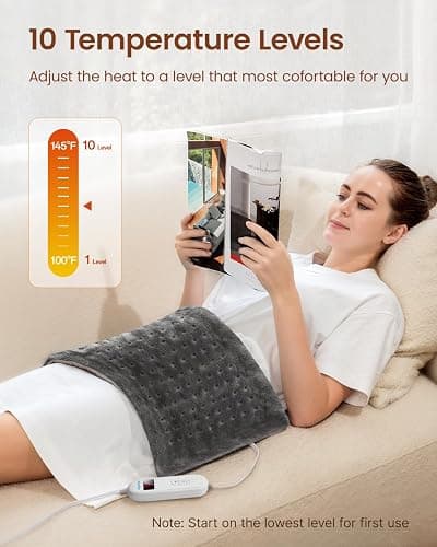 RENPHO Heating Pad for Back Pain & Period Cramps, FSA Eligible, Christmas Gifts for Women Men Mom Dad,12" x24‘’ Electric Heat Pad for Neck and Shoulder, HSA Store, ETL Certified, Gray thumbnail 5