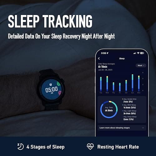 COROS PACE 3 GPS Sport Watch, Lightweight Running Watch, 17-Day Battery Life, Accurate GPS, Heart Rate Monitor, Navigation, Sleep Tracking, Training Plan, Run, Bike, and Ski (Chalk Nylon) thumbnail 6