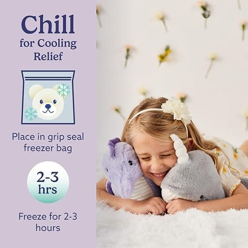 warmies Microwavable & Weighted Stuffed Animals, Narwhal - Heated Stuffed Animal Plushie for Warmth & Comfort - Cute Soft Plush Toys for Adults & Children (Boys, Girls, Babies & Toddlers) thumbnail 5